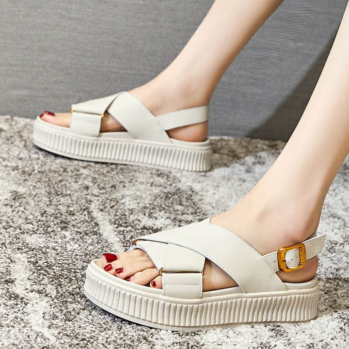casual sandals color beige size 9 for women