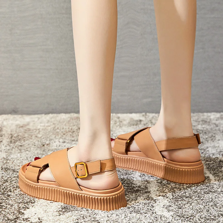 flats sandals color brown size 7 for women