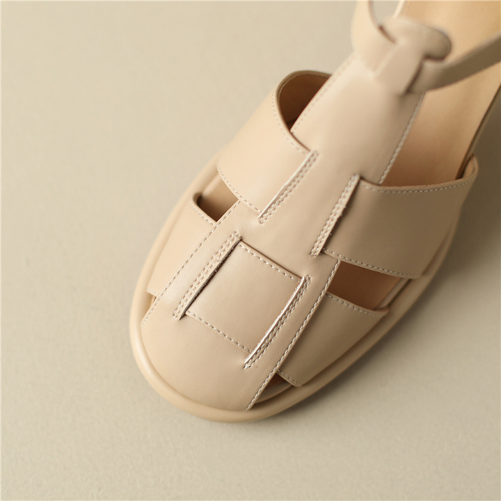 round toe sandals color apricot size 9 for women