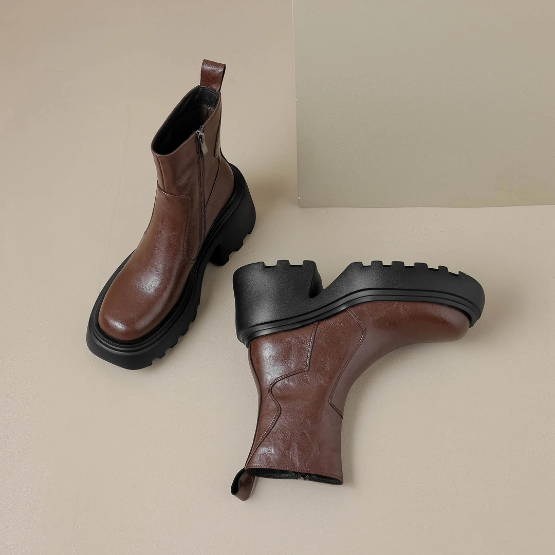 platform boots color brown size 8 for women