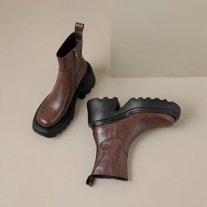 platform boots color brown size 8 for women