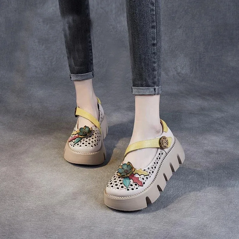 round toe platform shoes color beige size 9 for women