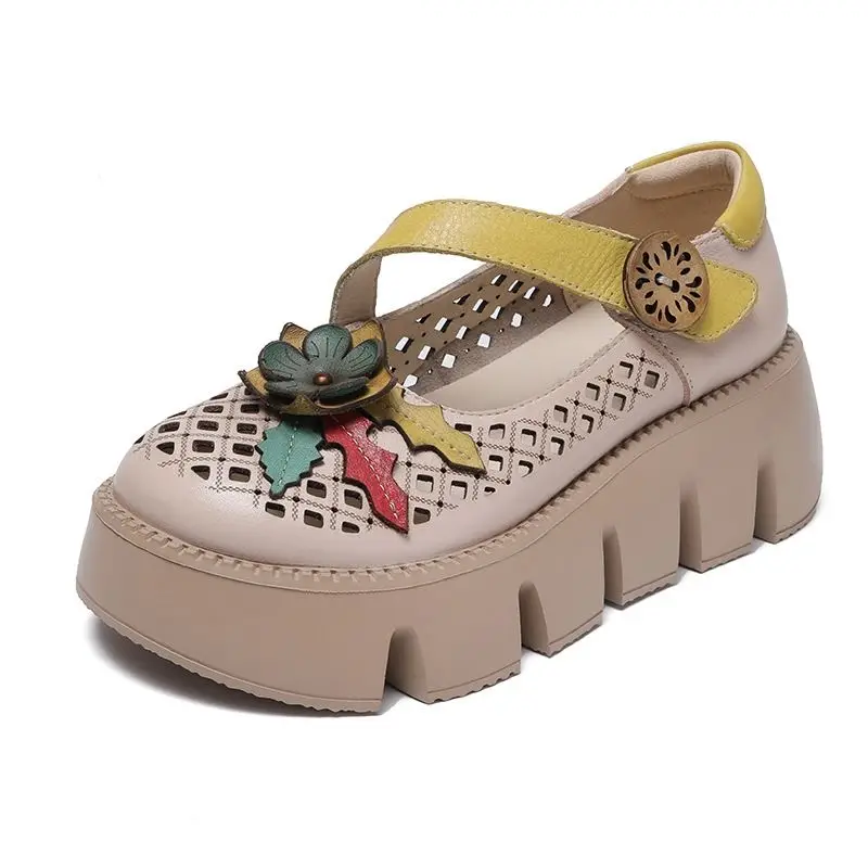 comfortable platform shoes color beige size 6 for women