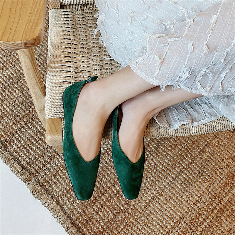 loafer flats shoes color green size 9 for women
