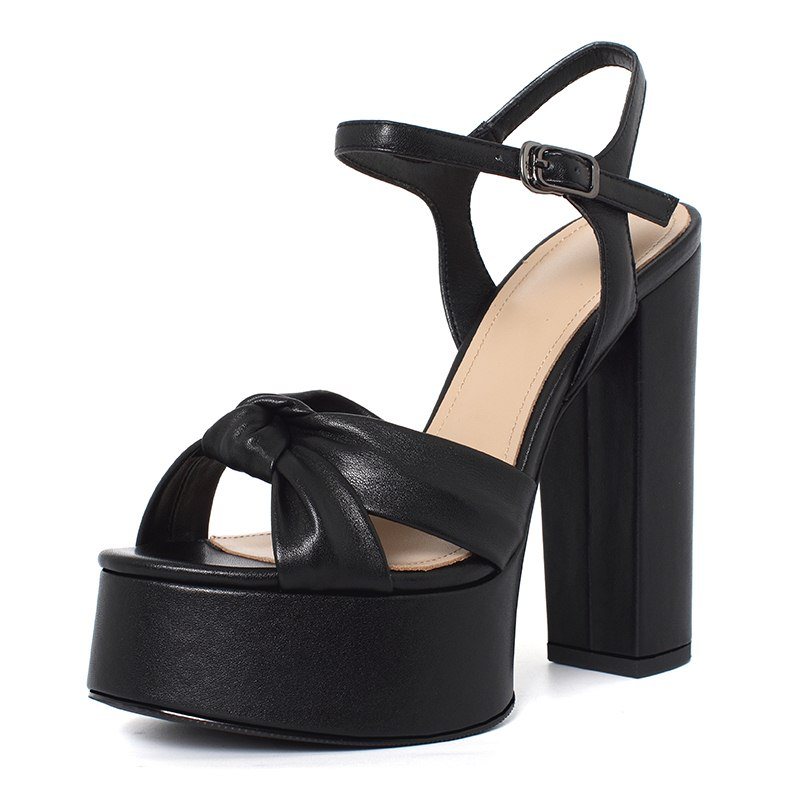dress platform sandals color black size 6 for women