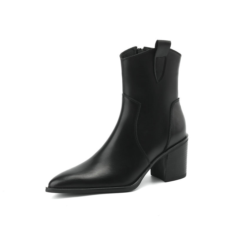pointed toe boots color black size 6 for women