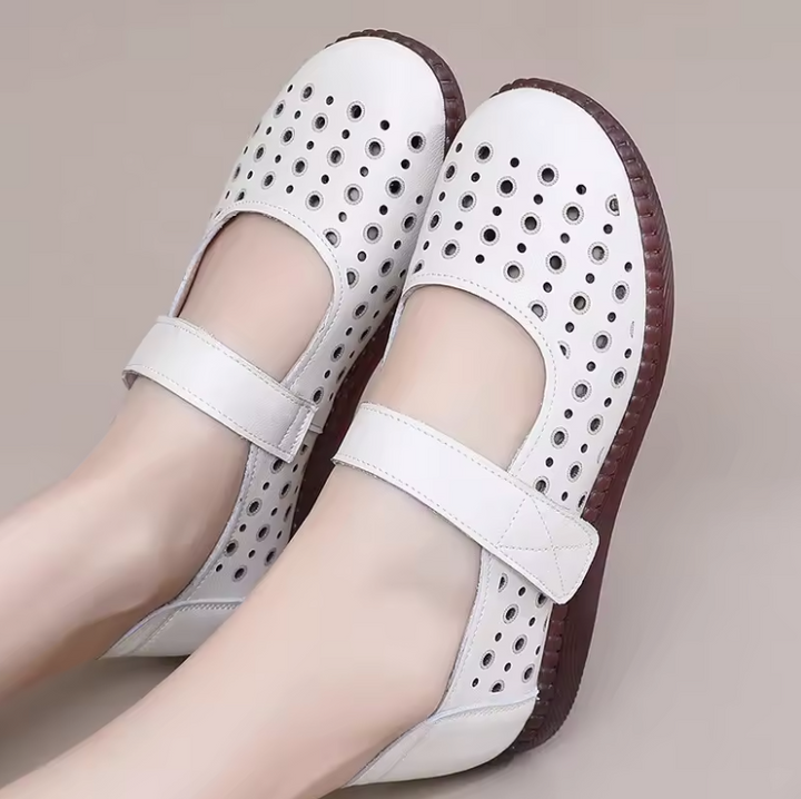 flats sandals color beige size 8.5 for women