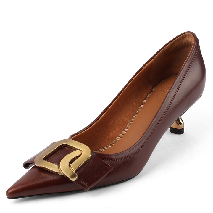 slip on pumps shoes color brown size 6 for women