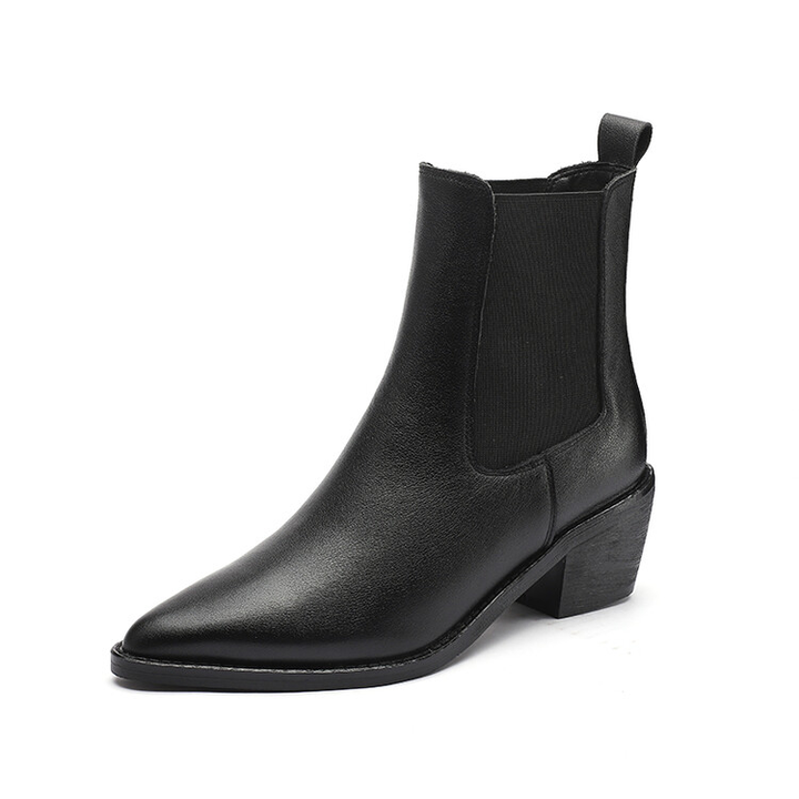 pointed toe boots color black size 7 for women