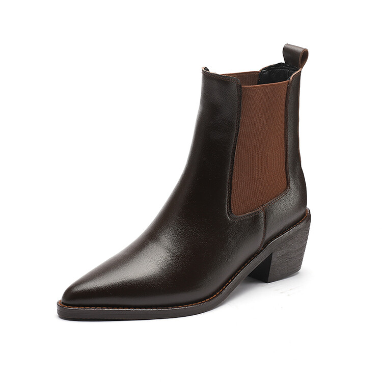 Leather Boots color brown size 5 for women