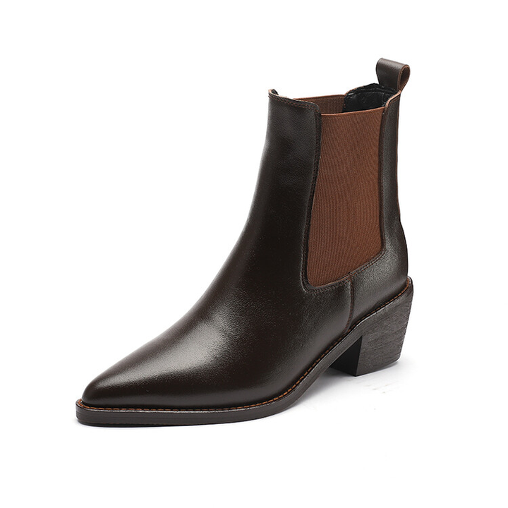 Leather Boots color brown size 5 for women