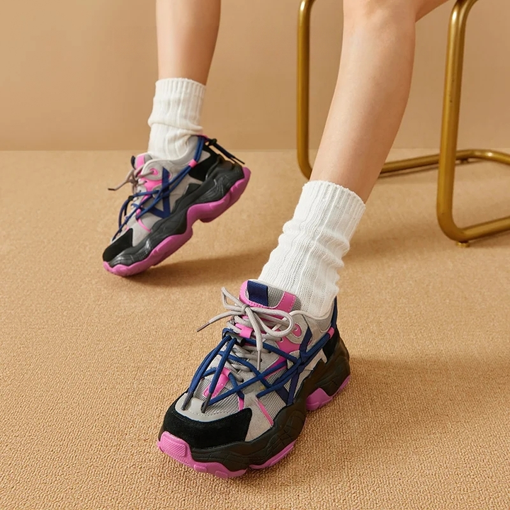 lace up sneaker color pink size 8 for women