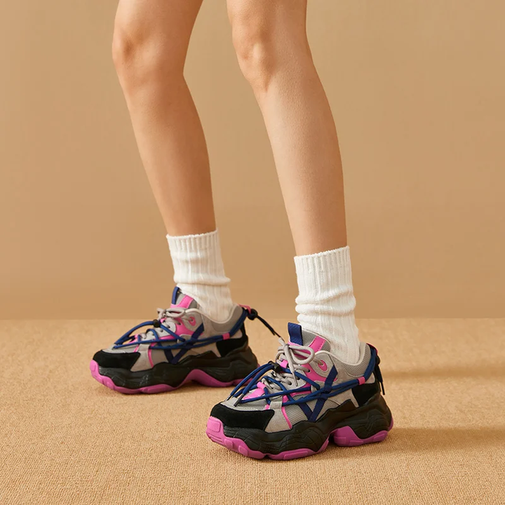 round toe sneaker color pink size 7 for women