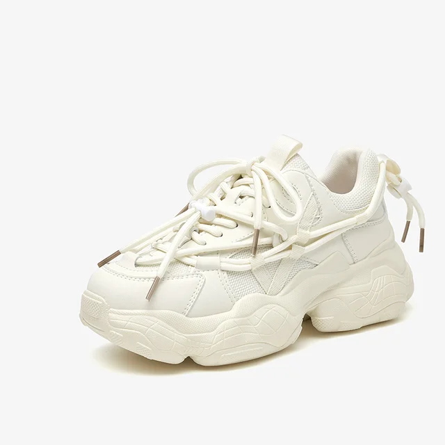 lace up sneaker color beige size 6.5 for women