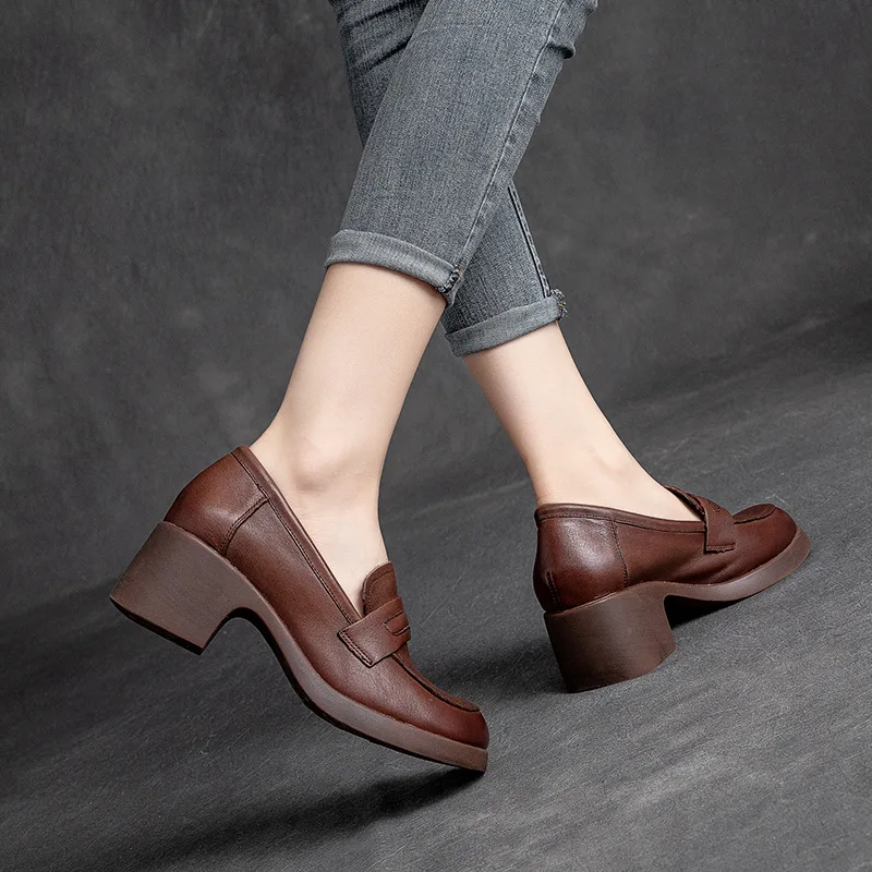 autumn loafer shoes color brown size 8 for women