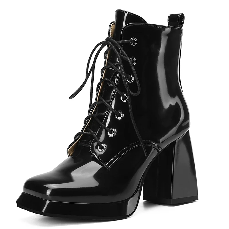 square toe boots color black size 5 for women