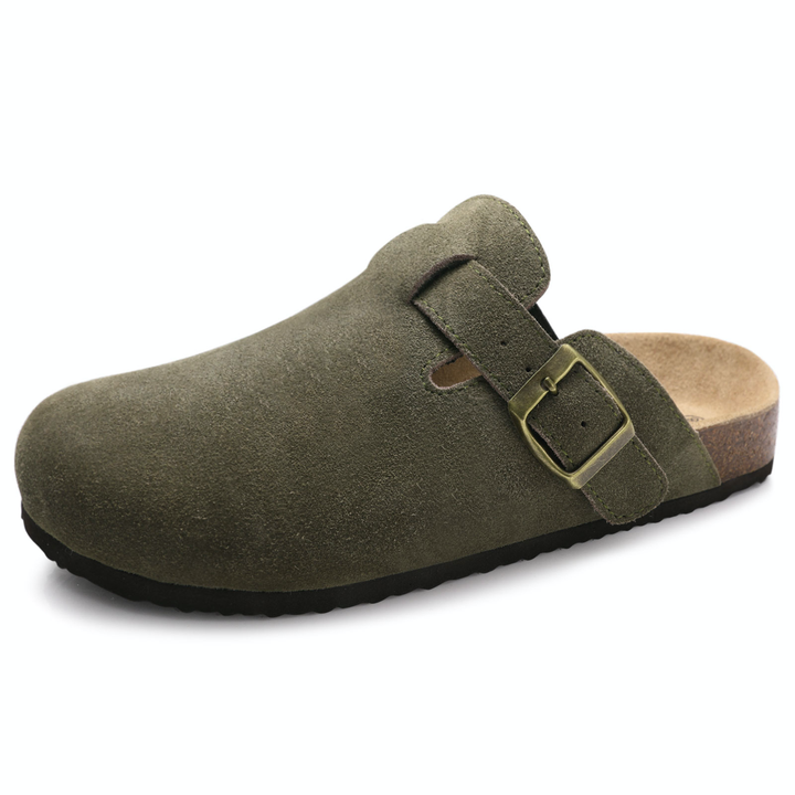 suede clogs color green size 6 for women