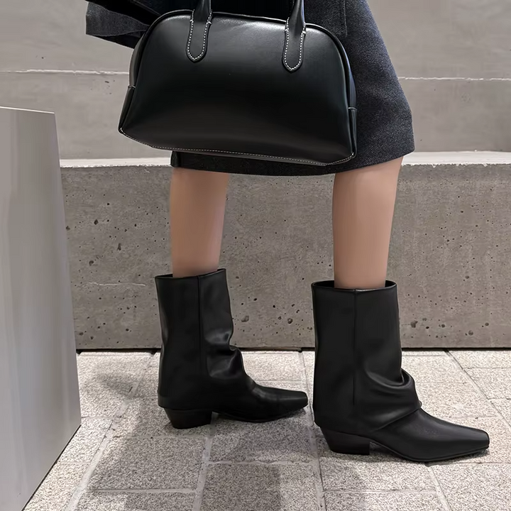 mid-calf boots color black size 7 for women