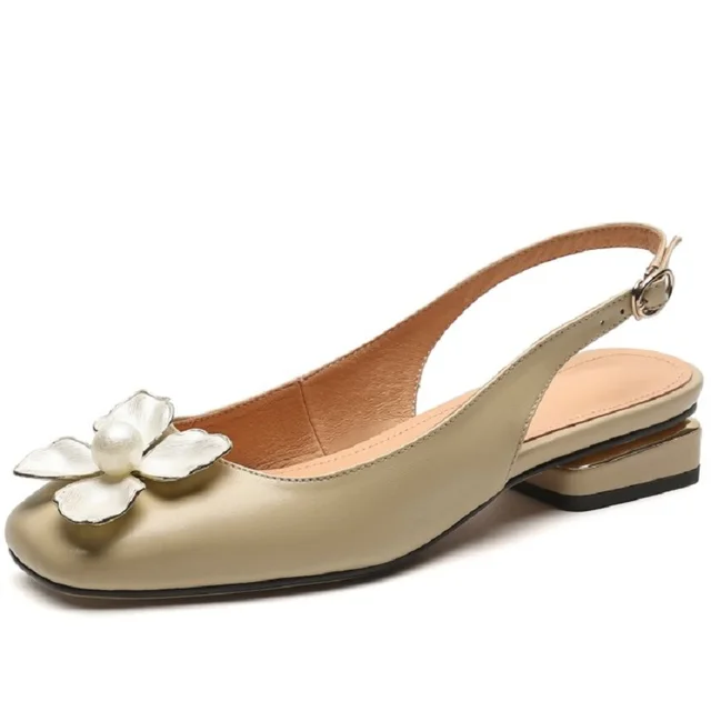 square heel sandals color apricot size 5.5 for women