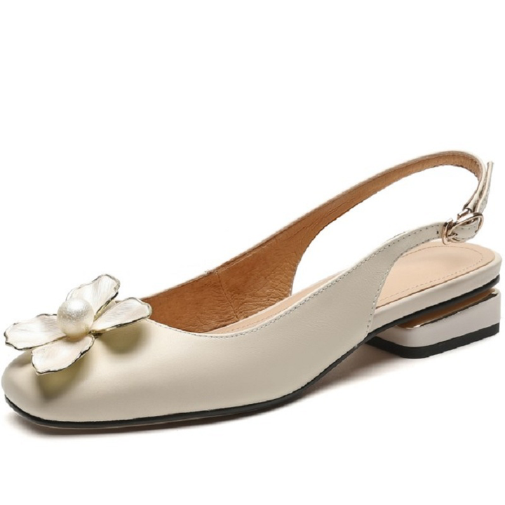 square toe sandals color beige size 5 for women
