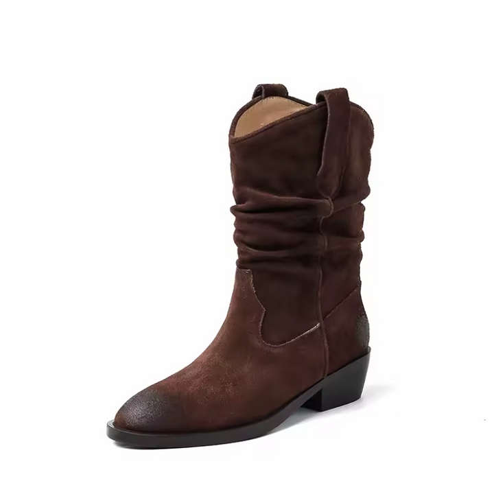 round toe boots color coffee size 5.5 for women