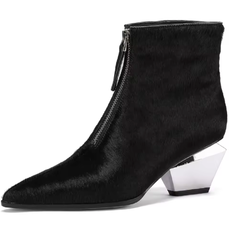pointed toe boots color black size 5 for women