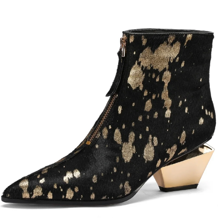 pointed toe boots color gold size 5 for women