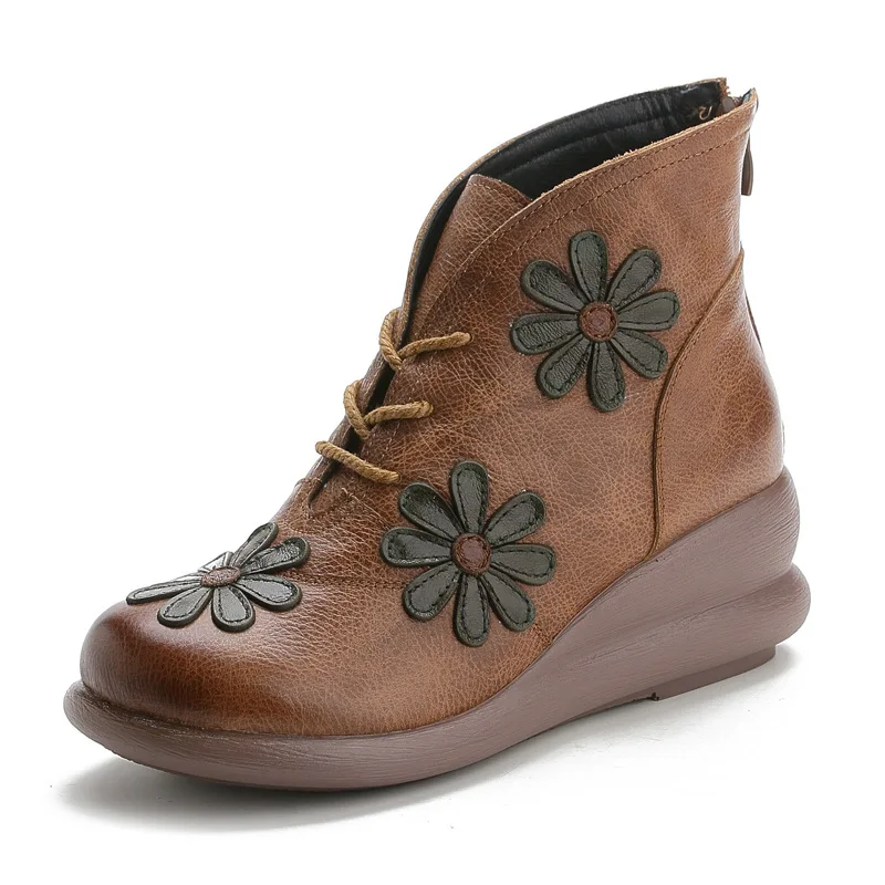 ankle boots color brown size 5 for women