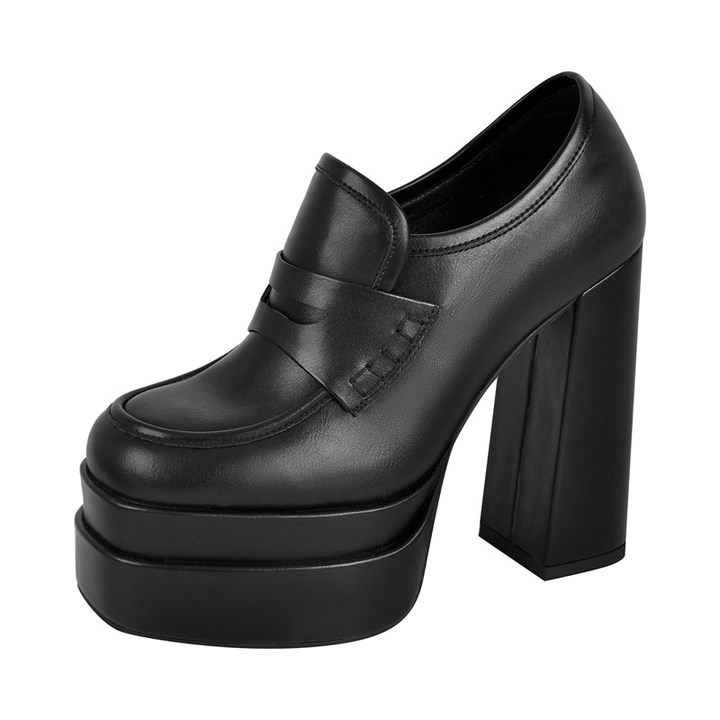 platform heels color black size 5 for women