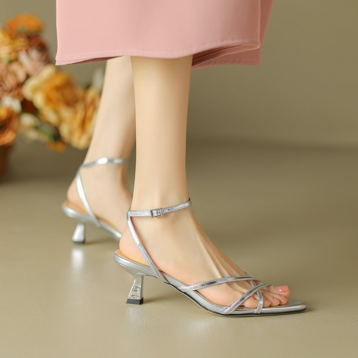 office sandals color silver size 7.5 for women