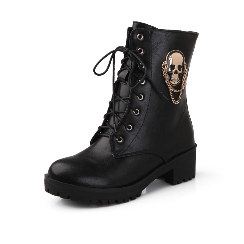 platform boots color black size 5 for women