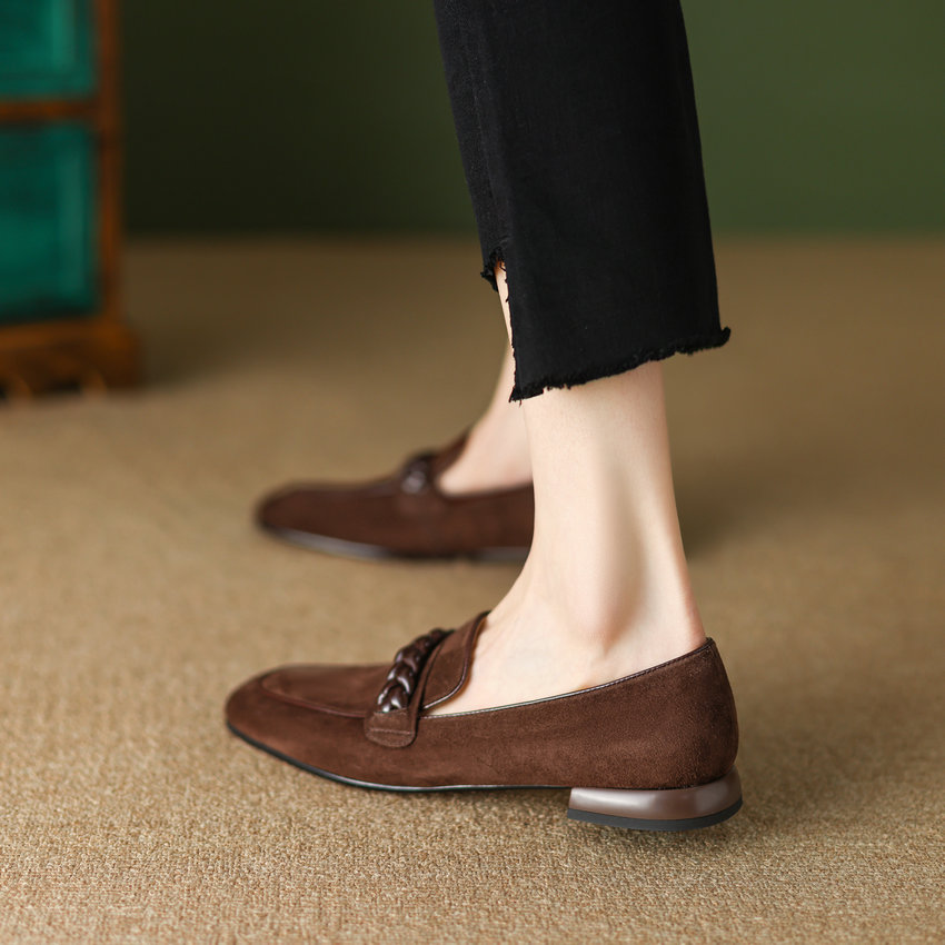 suede loafers color brown size 8 for women