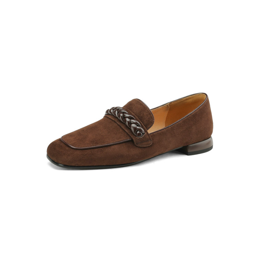 square toe loafers color brown size 7 for women