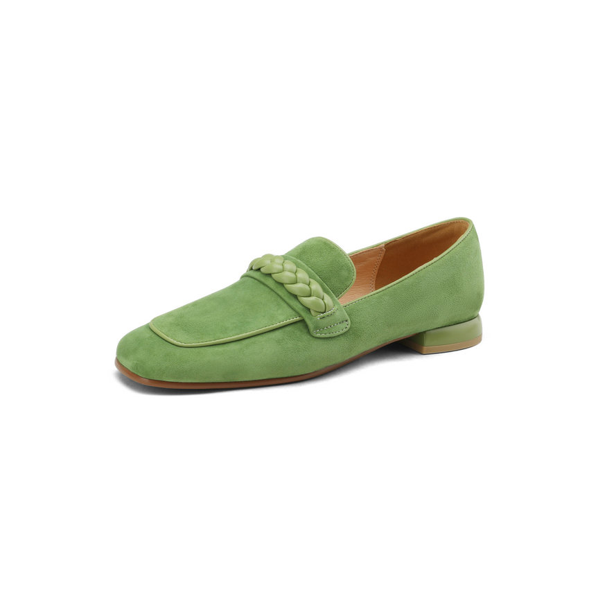 slip on loafers color green size 5 for women