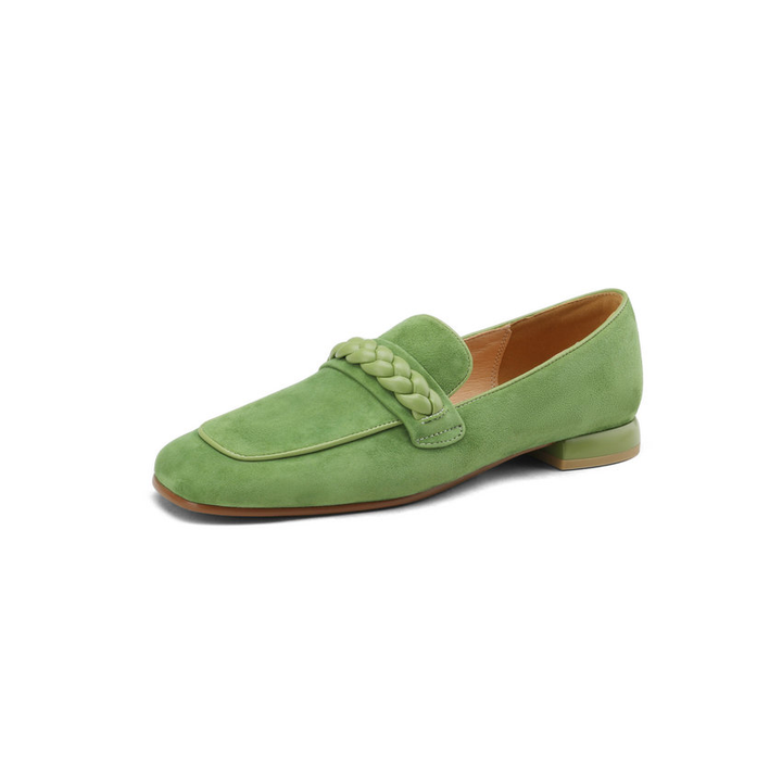 slip on loafers color green size 5 for women