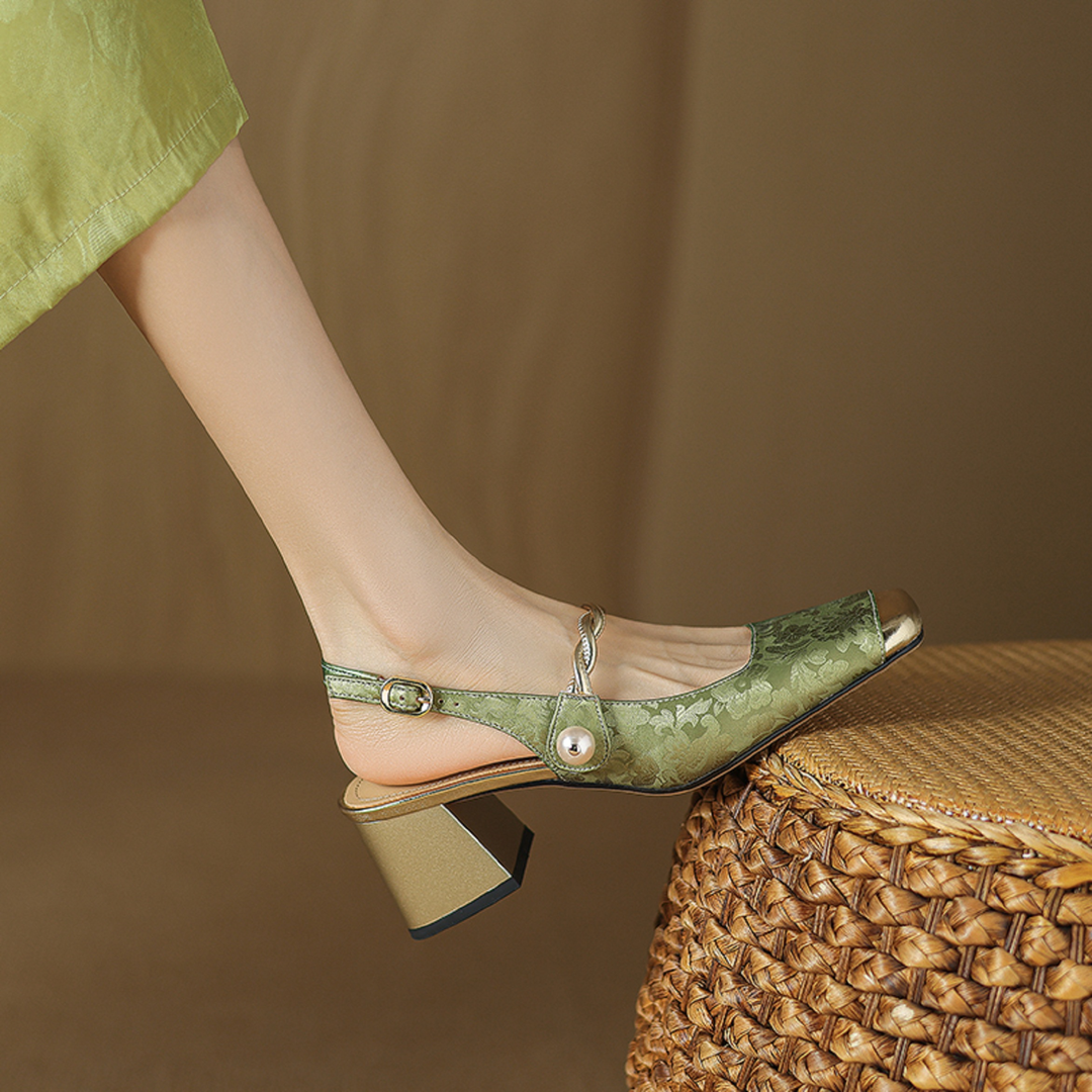 office sandals color green size 7 for women