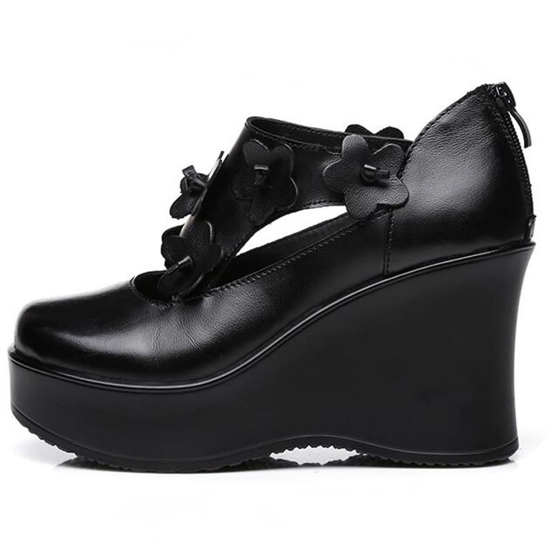 autumn platform shoes color black size 8.5 for women