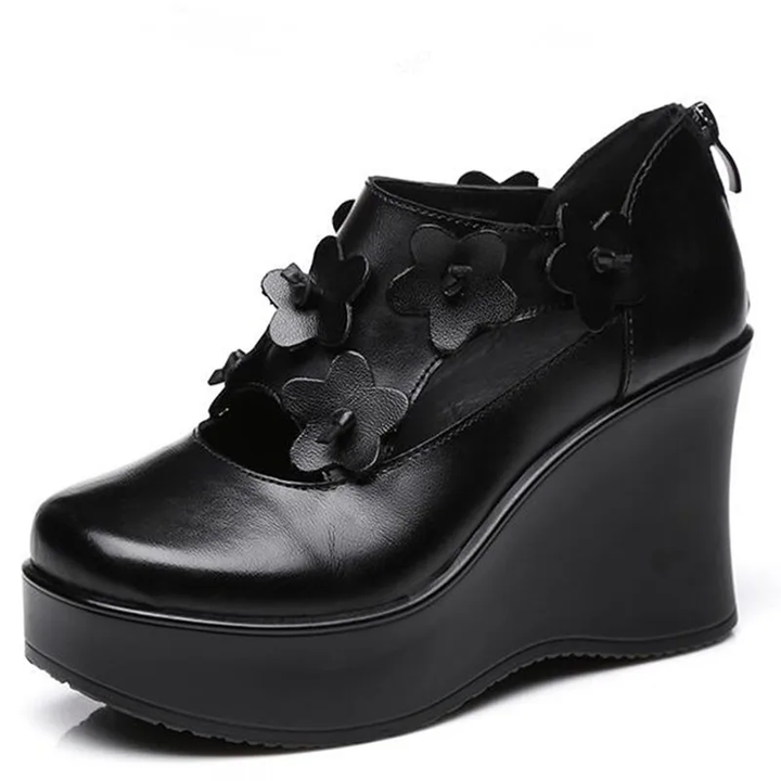 casual platform shoes color black size 6.5 for women