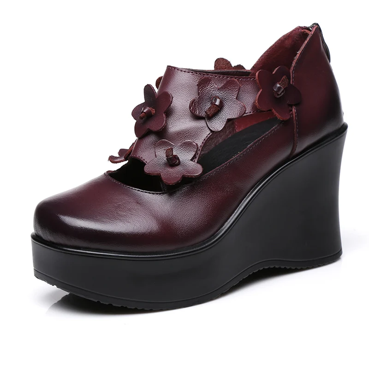 round toe platform shoes color purple size 6 for women