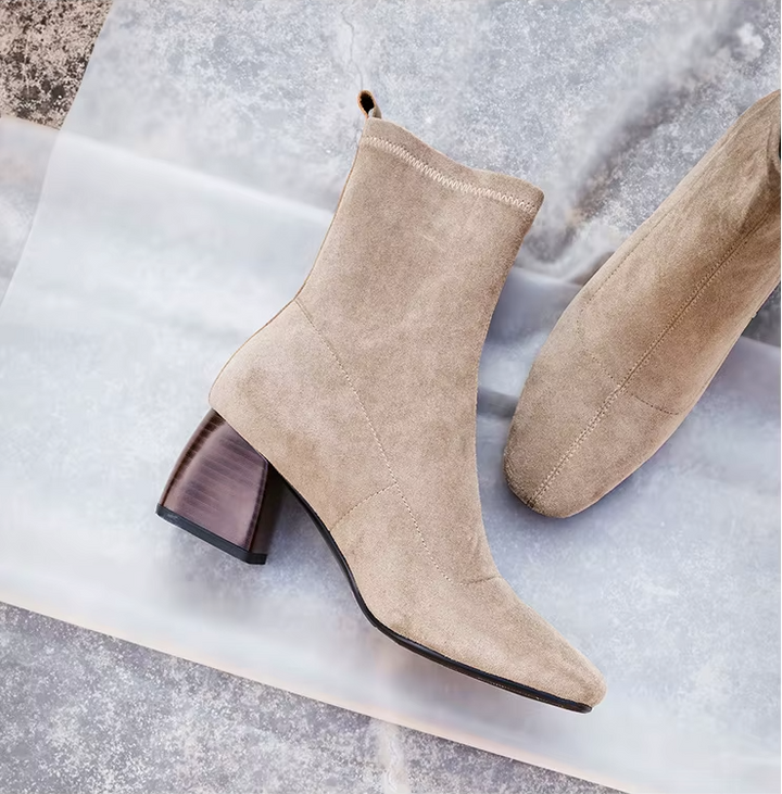 office boots color apricot size 7 for women