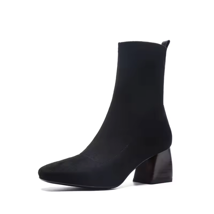 stretch boots color black size 5 for women