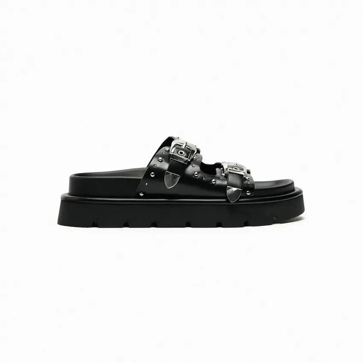 platform slipper color black size 7 for women