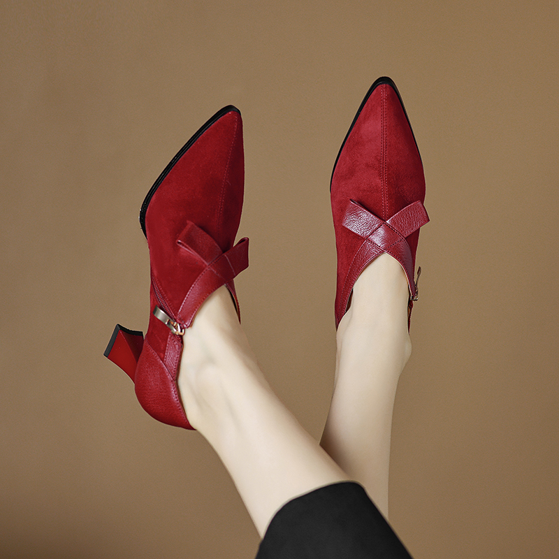 zipper pumps color red size 8 for women