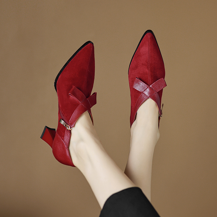 zipper pumps color red size 8 for women