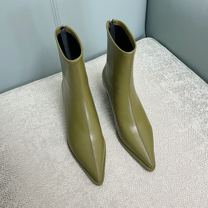 zipper boots color green size 6 for women