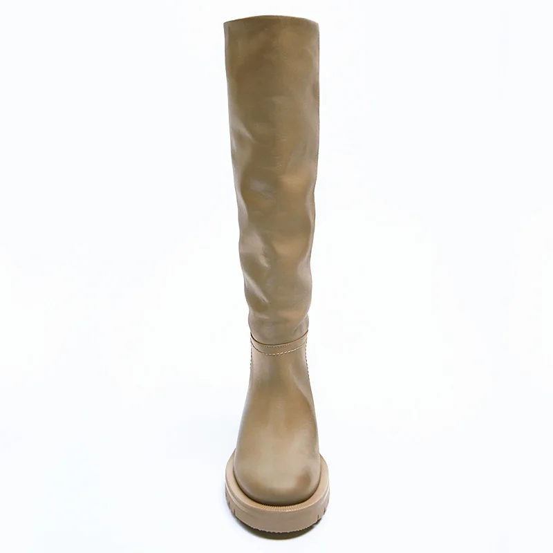 slip on boots color apricot size 9 for women