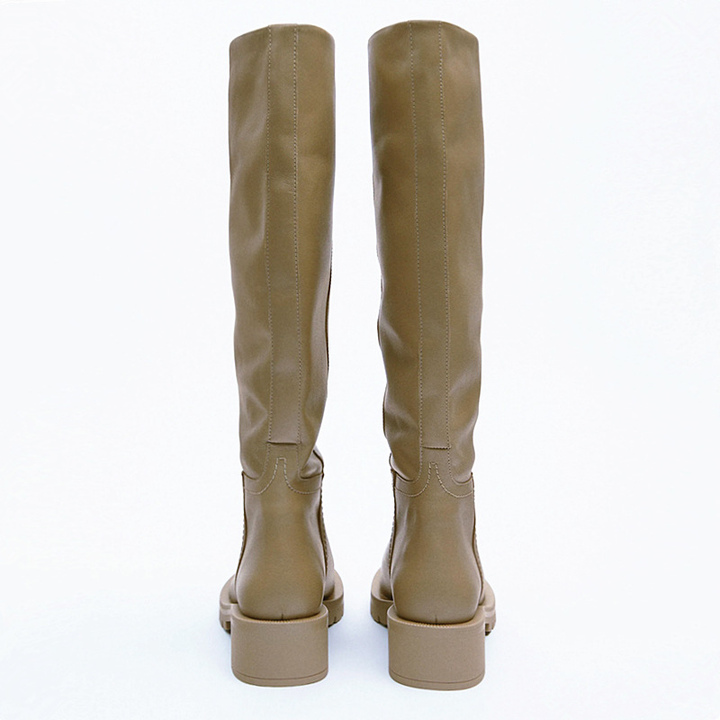leather boots color apricot size 10 for women