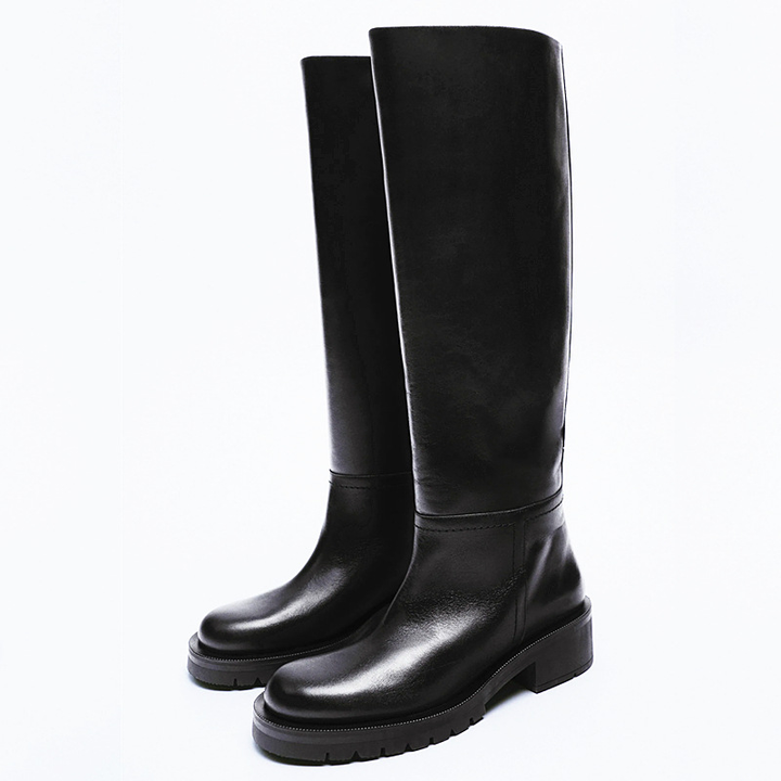 leather boots color black size 8.5 for women