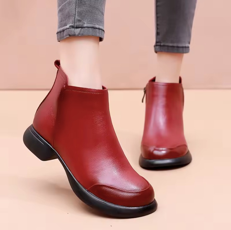 autumn ankle boots color red size 8 for women