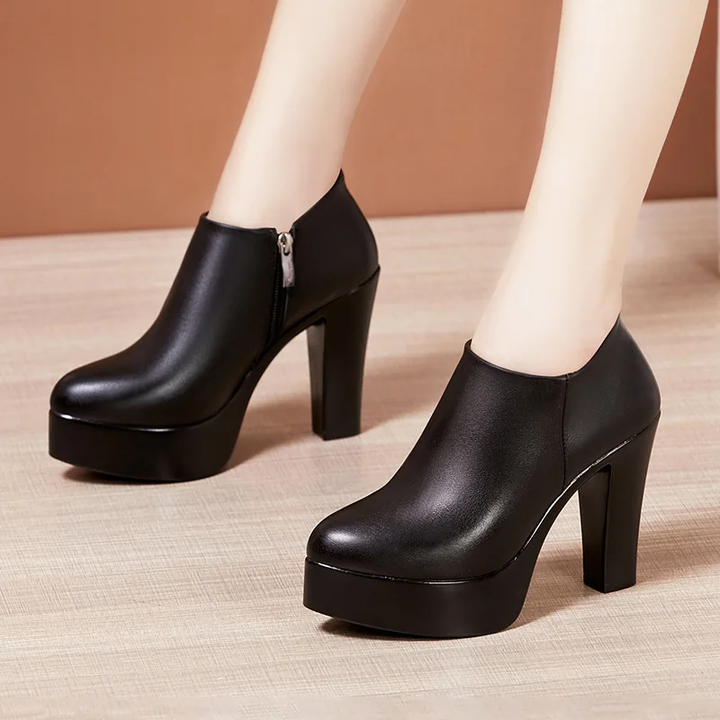 round toe pumps shoes color black side 8 for women